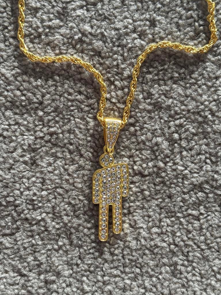 Gouden Billie Eilish Blohsh ketting, Verzenden, Nieuw, Zilver, Overige materialen