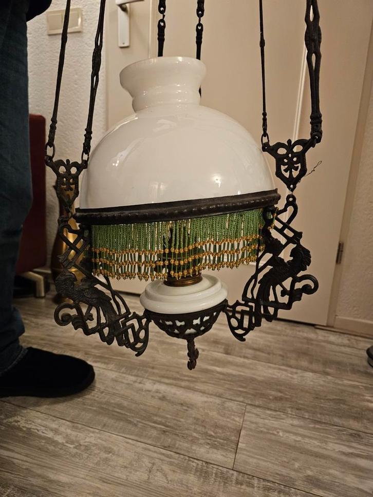 Antieke Plafond Olielamp - Prachtig Decoratief Stuk, Antiek en Kunst, Antiek | Lampen, Ophalen