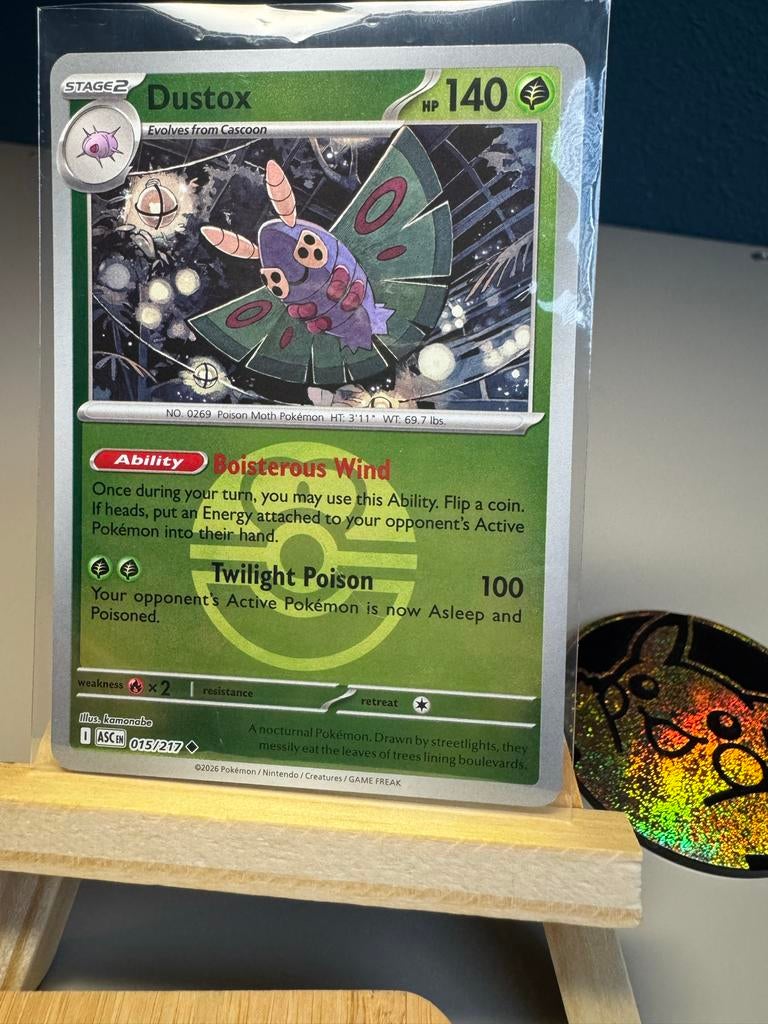 Pokemon kaart: Dustox - 015/217, Ophalen of Verzenden, Zo goed als nieuw, Losse kaart