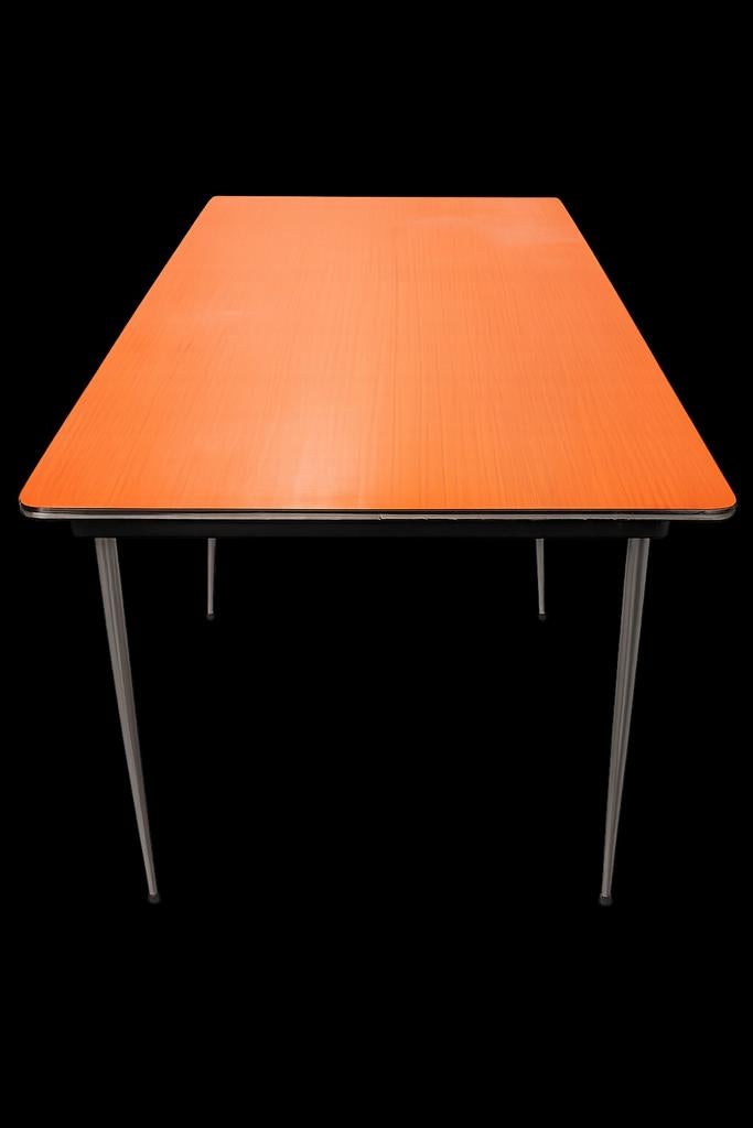 Vintage Retro Tafel | Mid-Century Stijl | Oranje Formica, Antiek en Kunst, Ophalen of Verzenden