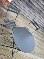 Donkergrijs bistroset. 1 tafel, 2 stoelen, Tuin en Terras, Tuinsets en Loungesets, Ophalen, 2 zitplaatsen