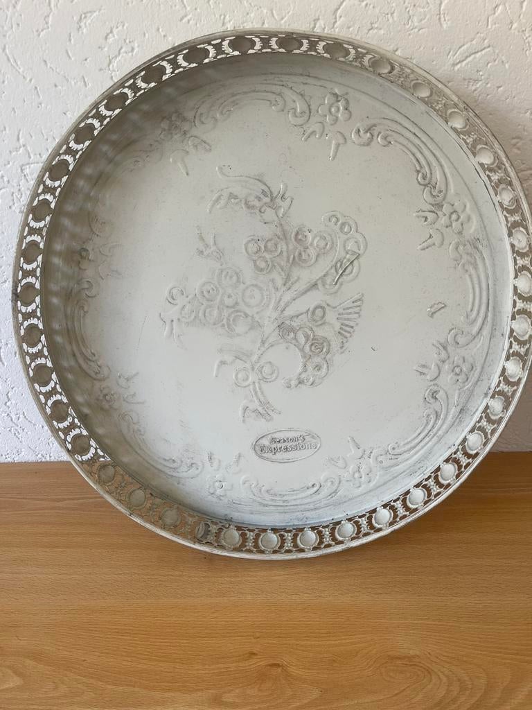 Dienblad rond, Ophalen of Verzenden, Gebruikt, Rond, Metaal