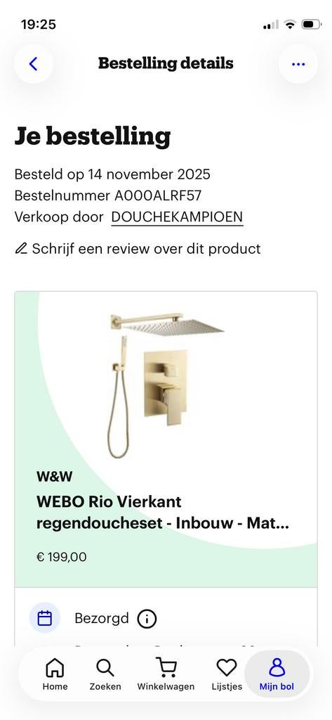 WEBO Rio Vierkant regendoucheset - Inbouw, Ophalen, Nieuw, Douche