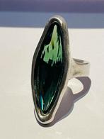 Vintage Uno de 50 ring met Swarovski kristal, Sieraden, Tassen en Uiterlijk, Ringen, Overige materialen, Gebruikt, Ophalen of Verzenden