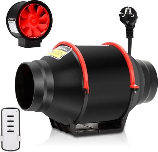 Buisventilator met afstandsbediening, Witgoed en Apparatuur, Ventilatoren, Ophalen, Ventilator met afstandsbediening, Zo goed als nieuw