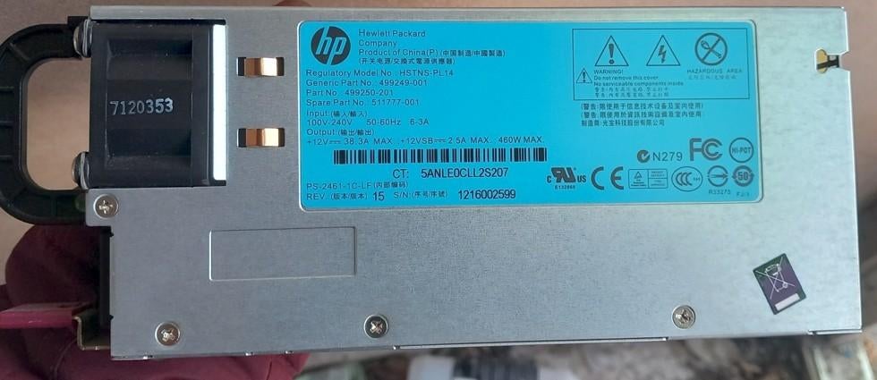 2X HP 640W Hot-Plug Power Supply voor ML350 G6 /DL380 G6, Ophalen of Verzenden, Zo goed als nieuw