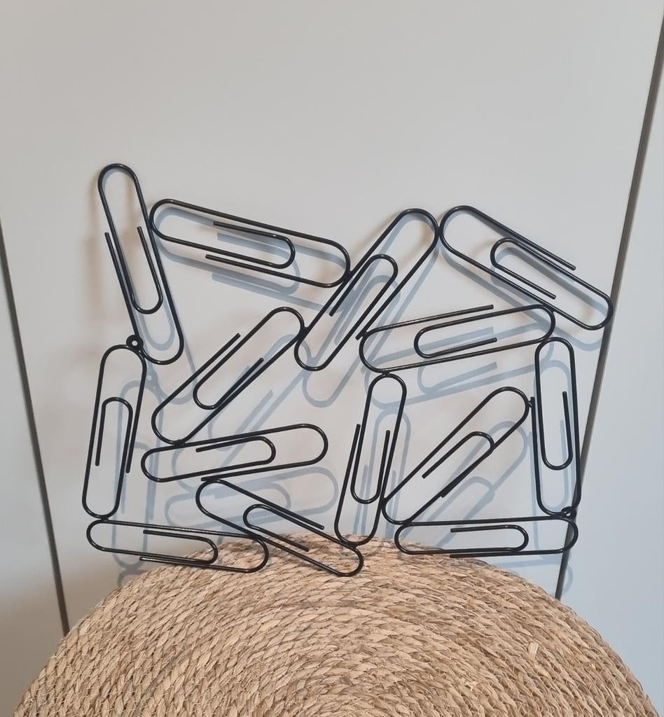 Wandhanger Zwart metalen paperclip, Ophalen, Nieuw