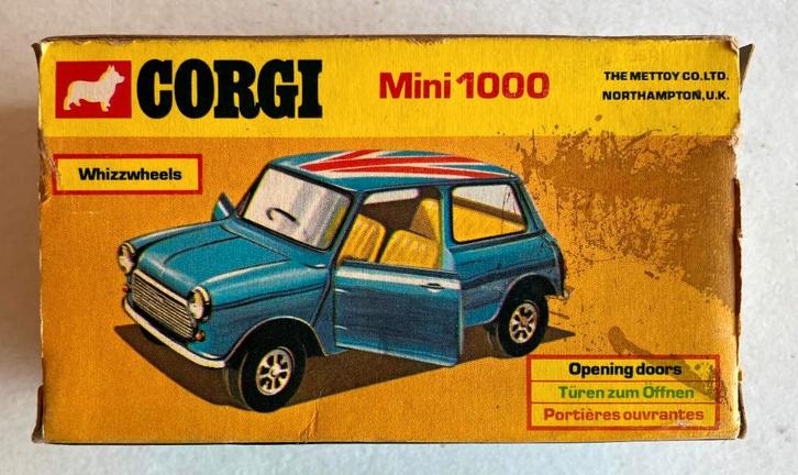 Mini 1000 blauw metallic Corgi # 200., Hobby en Vrije tijd, Modelauto's | Overige schalen, Gebruikt, Auto, Ophalen of Verzenden