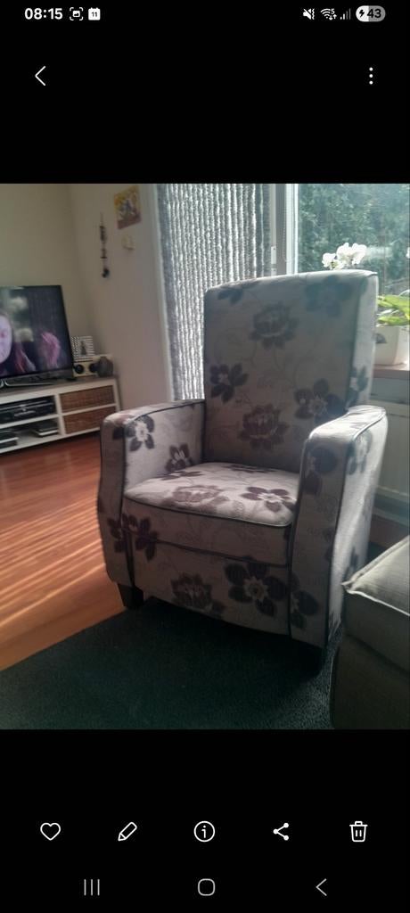Leuke nette fauteuil, Huis en Inrichting, Fauteuils, Ophalen, Zo goed als nieuw, Minder dan 50 cm