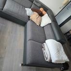 Gebruikte hoekbank met schade aan nepleer leuning, Huis en Inrichting, Banken | Bankstellen, Ophalen