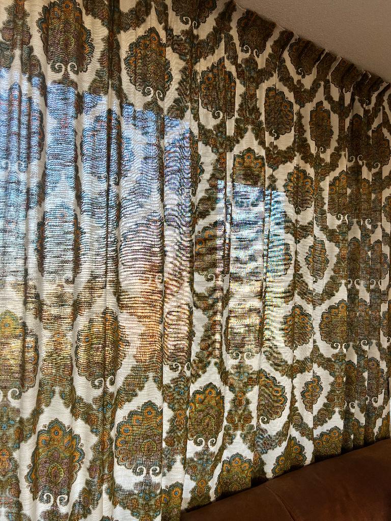 Retro gordijnen, Huis en Inrichting, Ophalen, Gebruikt, 150 tot 200 cm, Groen