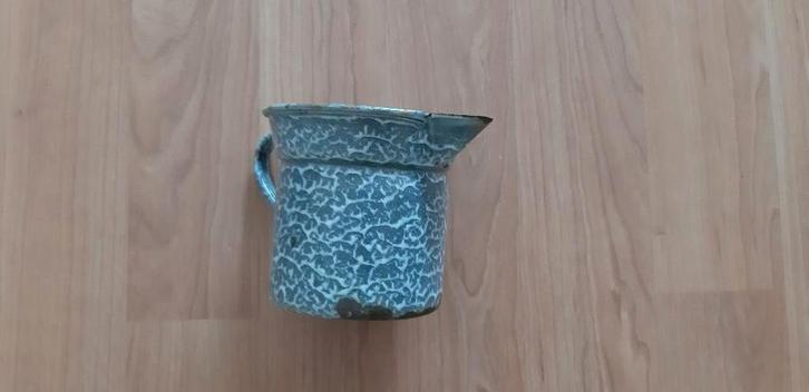 Emaille melkkoker en vergiet, Antiek en Kunst, Antiek | Emaille, Ophalen of Verzenden