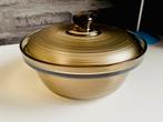 Vintage Arcopal France Rookglas Ovenschaal met Deksel - 70s, Ophalen of Verzenden, Zo goed als nieuw