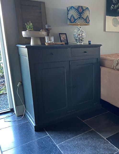 Dressoir met 2 lades en planken, Ophalen, Gebruikt, 100 tot 150 cm, Met lade(s)