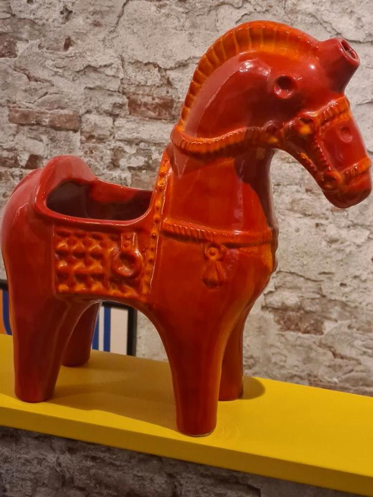 Bitossi aldo londi style, jema,paard, rood, planter,, Antiek en Kunst, Antiek | Keramiek en Aardewerk, Ophalen of Verzenden