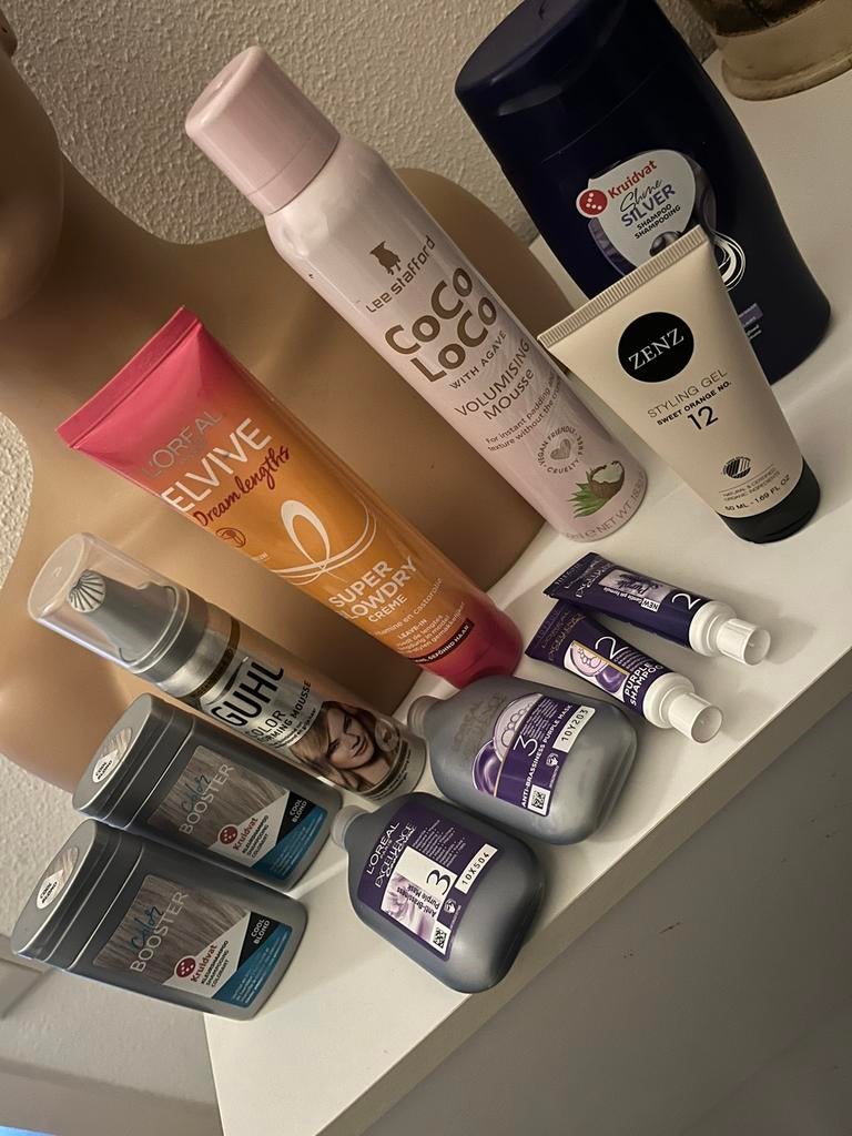 Haar producten mousse styling creme silvershampoo loreal, Ophalen, Zo goed als nieuw, Overige kleuren, Handen en Nagels
