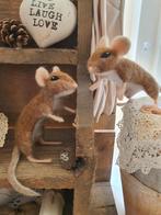 Lieve genaaldvilte muisjes in het bruin handgemaakt!, Ophalen of Verzenden