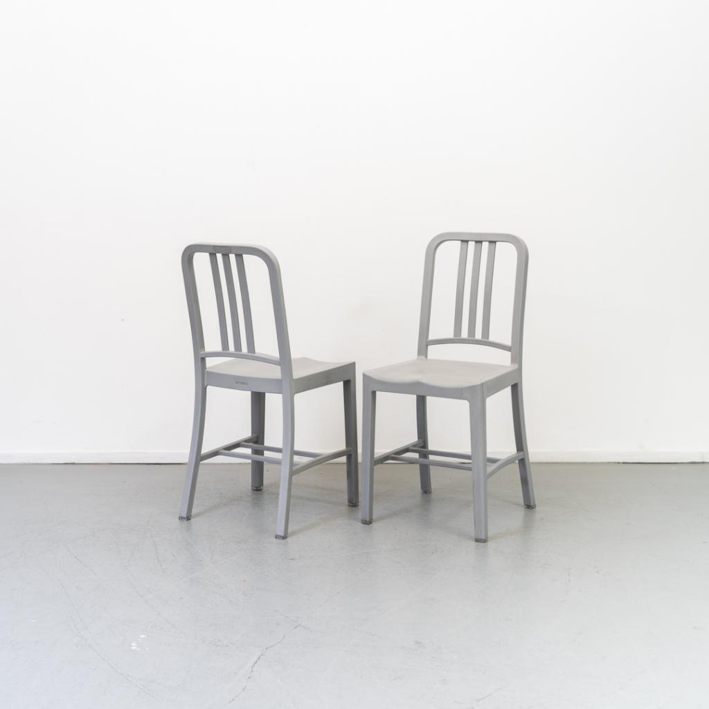 6 x Emeco 111 Navy Chair Grijs - Recycled Pet, Niet ingevuld, Kunststof, Niet ingevuld, Ophalen of Verzenden