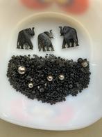 Zwarte Kralenset met 3x olifanten 🐘 kraal, Hobby en Vrije tijd, Kralen en Sieraden maken, Ophalen of Verzenden