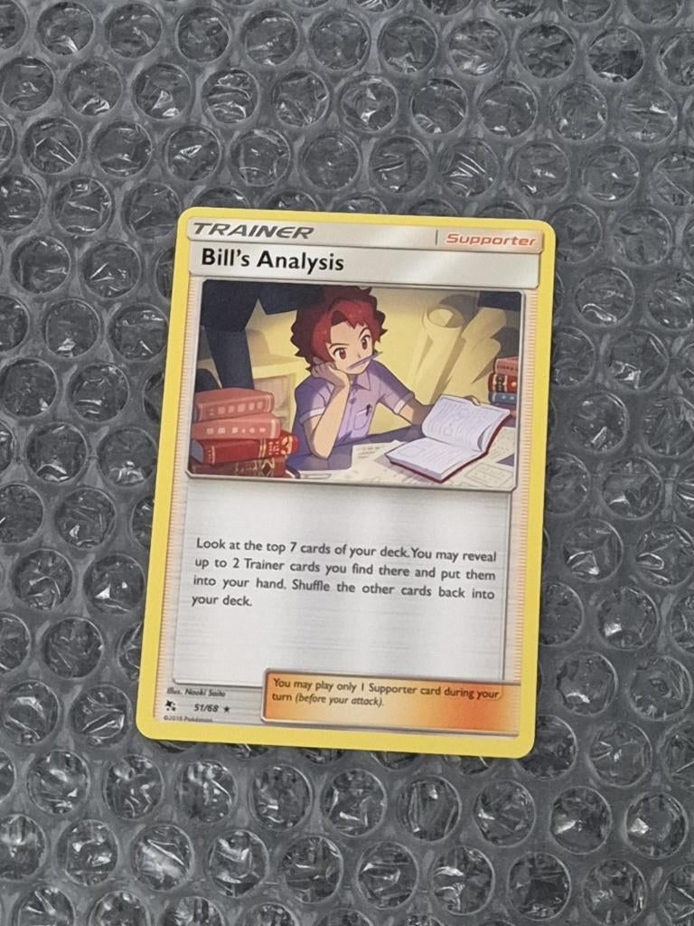 Non Holo Rare Bill's Analysis 51/68 Hidden Fates Sun & Moon, Ophalen of Verzenden, Zo goed als nieuw, Losse kaart