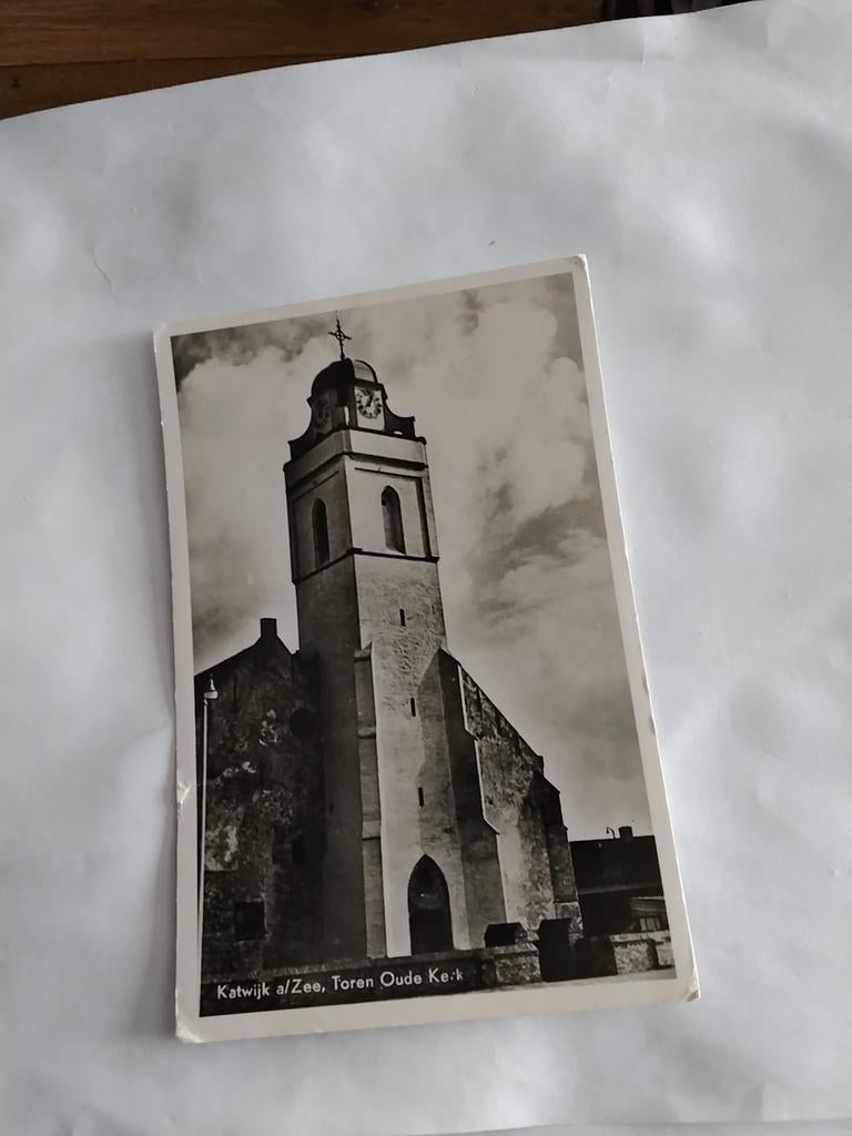 KATWIJK AAN ZEE TOREN  OUDE KERK. 1954, Ophalen of Verzenden, 1940 tot 1960, Zuid-Holland