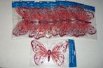nieuw 9x decoratie vlinder 22.5 cm rood, Ophalen of Verzenden, Nieuw