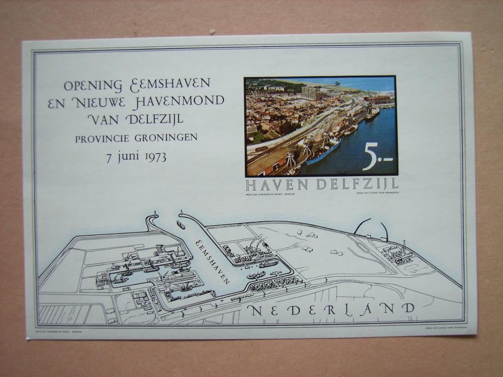 NB  Nederland blok Opening Eemshaven 1971, Ophalen of Verzenden, Postfris