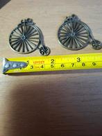 2 Vintage fiets hangers - Steampunk sieraden, Overige materialen, Overige voorstellingen, Bruin, Nieuw