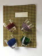 Geruit schriftomslag + borrelglaasjes met geruit randje, Ophalen of Verzenden, Huis en Inrichting