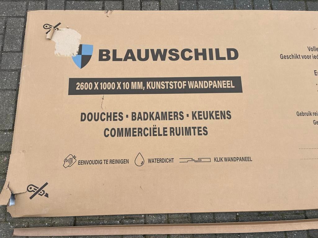 Blauwschild wandpaneel zilvergrijs 260x100 cm, Doe-het-zelf en Verbouw, Tegels, Ophalen, Wandtegels, Nieuw, Minder dan 5 m²