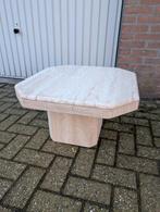 Mooie travertin bijzettafel vintage jaren 70, Antiek en Kunst, Ophalen of Verzenden