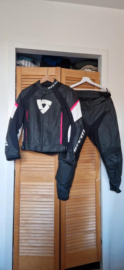 Revit Leren Motorpak 2-Delig Neon Roze/Zwart/Wit Maat 44, Motoren, Kleding | Motorkleding, Combipak, Dames, Tweedehands, Ophalen of Verzenden