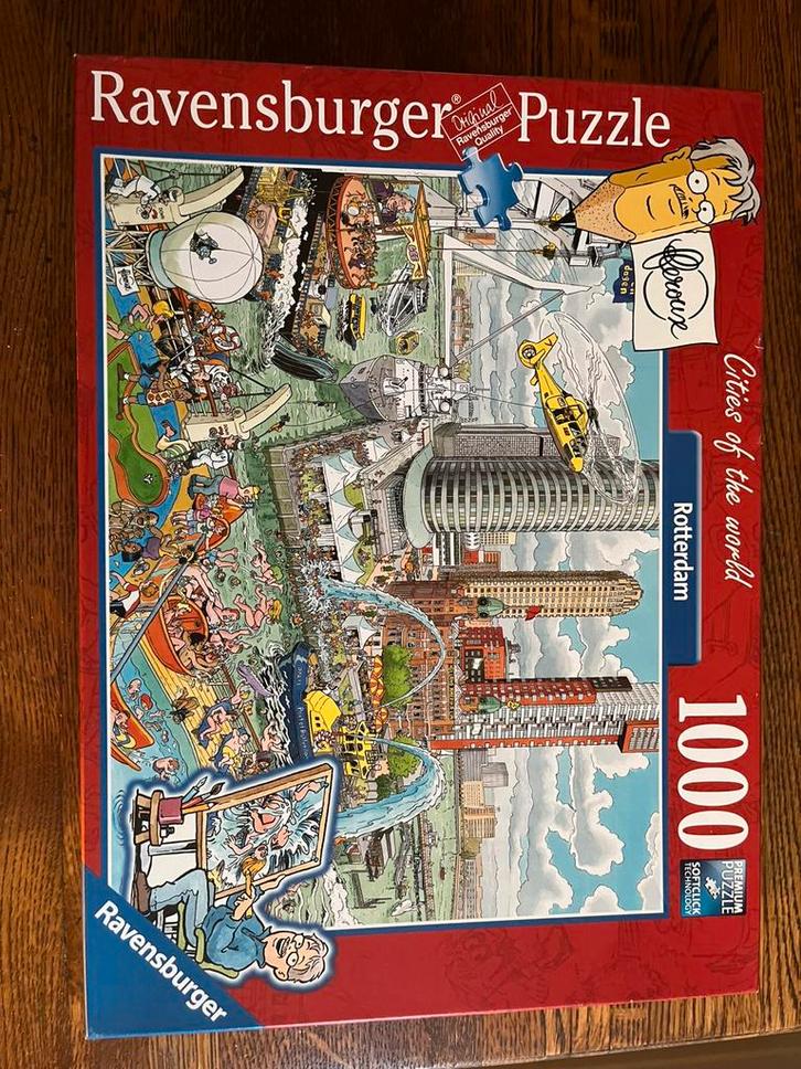 Ravensburger Puzzel Rotterdam 1000 stukjes, Hobby en Vrije tijd, Denksport en Puzzels, Gebruikt, Legpuzzel, 500 t/m 1500 stukjes