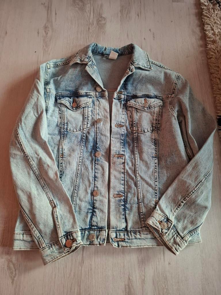 Lichtblauwe spijkerjas XS-S, Ophalen, Zo goed als nieuw, Maat 34 (XS) of kleiner, Blauw