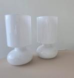 2x IKEA Lykta tafellampen, wit melkglas, onbeschadigd, Ophalen, Gebruikt