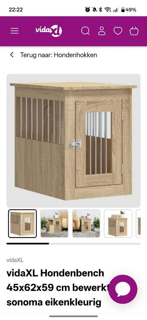 Nog NIEUW in doos, kleine Super mooie honden bench, Ophalen, Nieuw