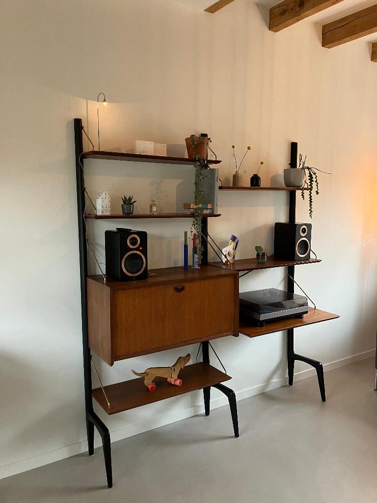 Modulair wandsysteem Louis van Teeffelen / Webe - met bureau, Antiek en Kunst, Antiek | Meubels | Kasten, Ophalen