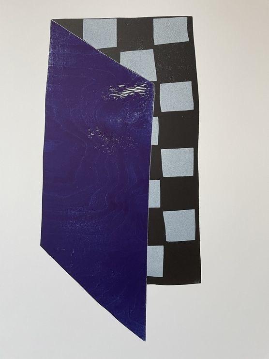 Klaas Gubbels ingelijste houtdruk schaakbord, Antiek en Kunst, 108 cm, Dagelijks leven, Ingelijst, 86 cm