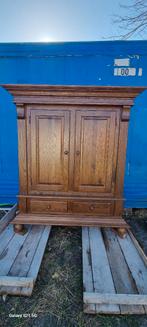 MASSIEF EIKEN BROODKAST MET 2 LADES, Antiek en Kunst, Antiek | Meubels | Kasten, Ophalen