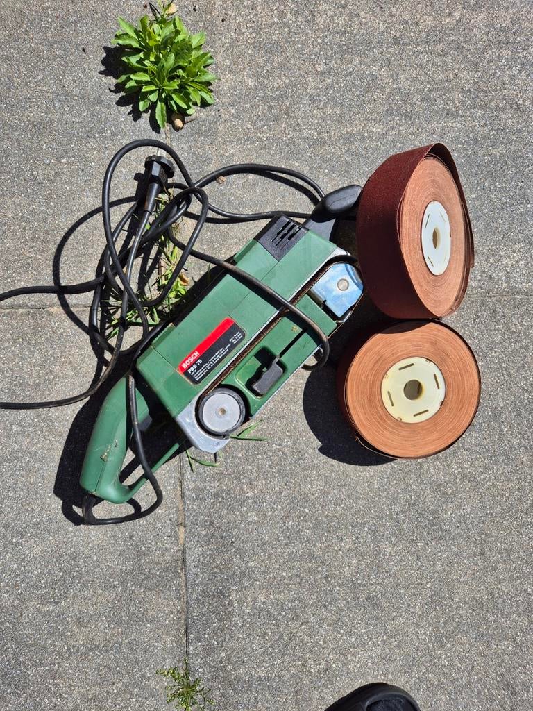 Bosch PBS 75 A bandschuurmachine met schuurbanden, Doe-het-zelf en Verbouw, Gereedschap | Schuurmachines, Ophalen, Gebruikt, Minder dan 600 watt