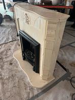 Decoratieve sfeerhaard in marmer look, Ophalen, Gebruikt, Vrijstaande haard, Elektrische haard