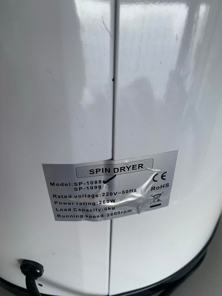 Centrifuge SP-1088/SP-1098 - 6kg capaciteit, Witgoed en Apparatuur, Wasdrogers, Gebruikt, Overige typen, Voorlader, 4 tot 6 kg