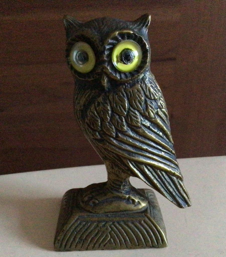 Messing uil, 535 gram, 11 cm, Antiek en Kunst, Ophalen of Verzenden