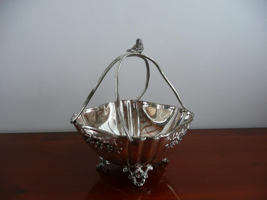 Verzilverd bonbonschaaltje, Ophalen of Verzenden, Zilver