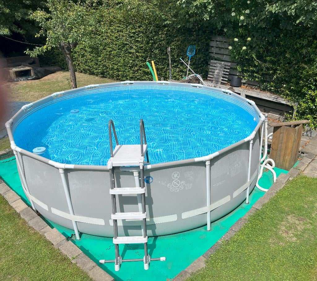 Intex prism frame 457x122, Gebruikt, Rond, 300 cm of meer, Ophalen