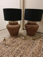 Te koop: Rotan Birma vintage lampen, Ophalen, Zo goed als nieuw, Minder dan 50 cm