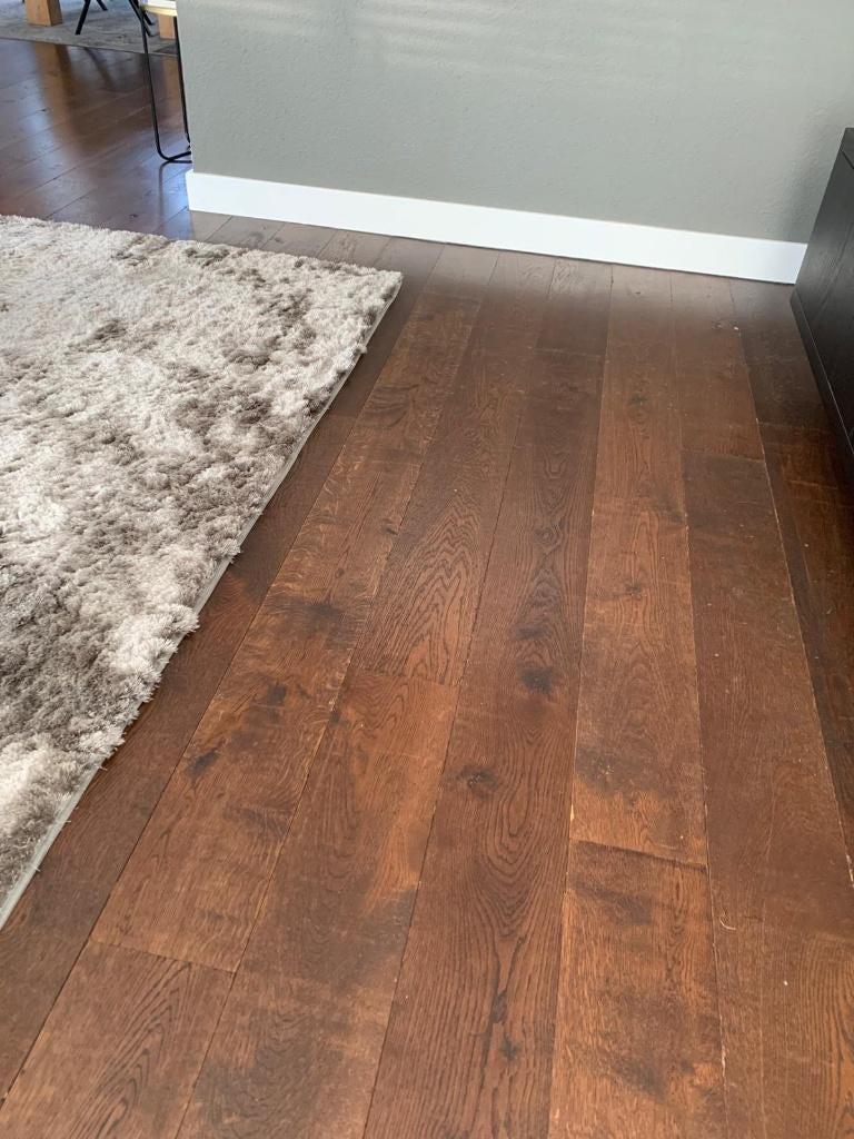 massief eiken houten vloerplanken, Gebruikt, Bruin, 25 tot 50 m², Massief eiken houten vloerplanken