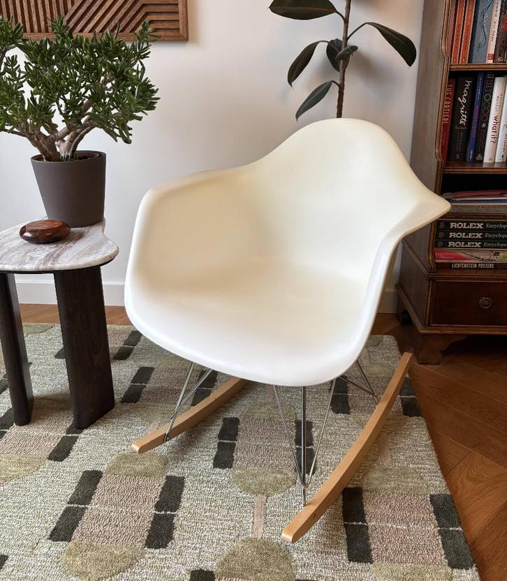Originele Vitra Eames RAR Schommelstoel, Huis en Inrichting, Stoelen, Gebruikt, Eén, Hout, Kunststof, Metaal, Wit, Ophalen