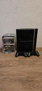 Playstation 3 set: ps3, games, controllers, afstandsbedienin, Phat, Met 2 controllers, Gebruikt, Met games