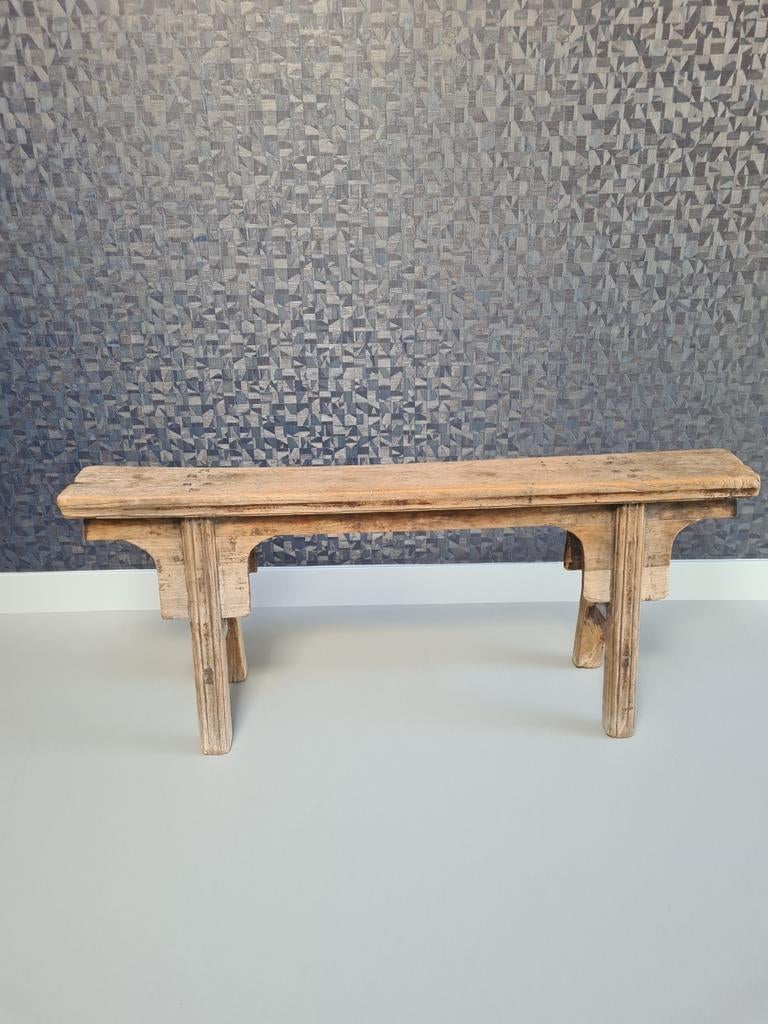Landelijk houten bankje, Ophalen of Verzenden, Zo goed als nieuw